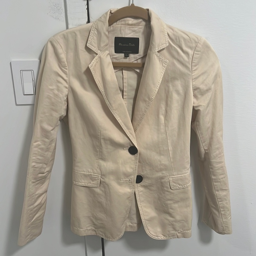 Cream cotton/linen blazer